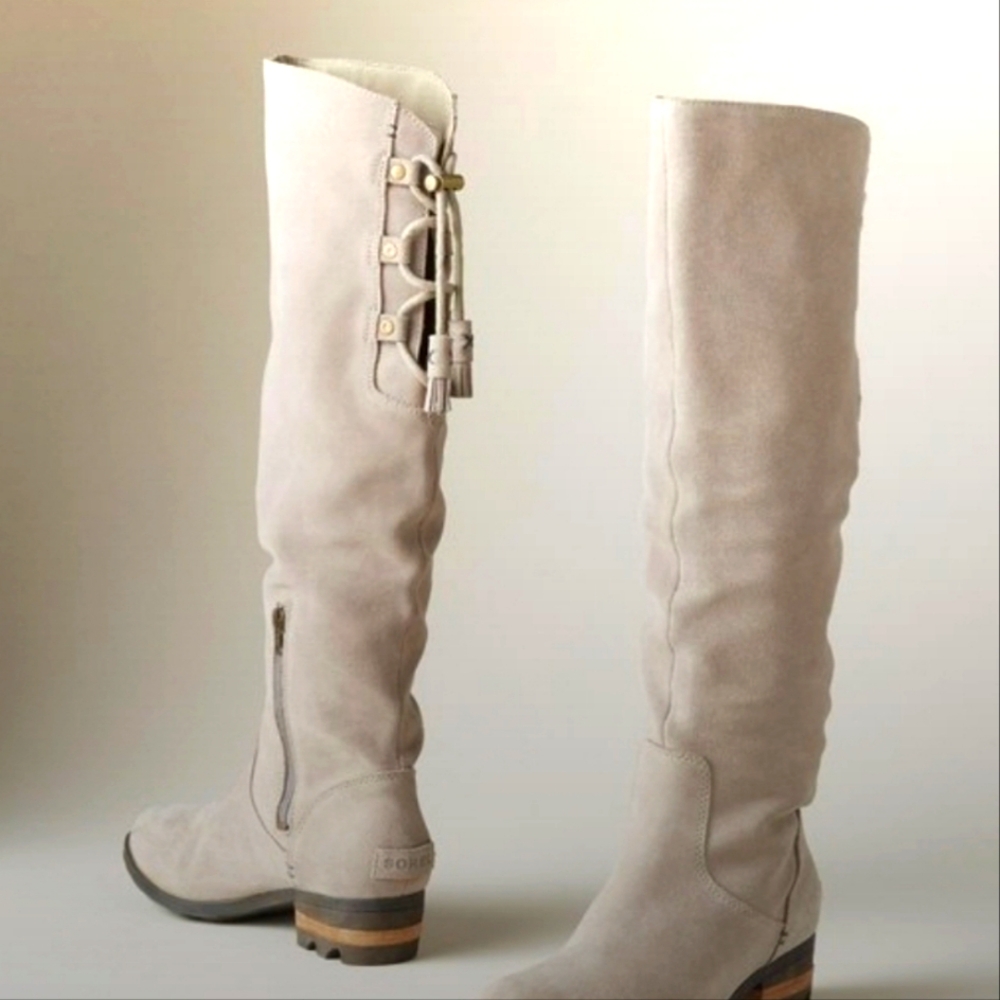 Farrah Tall Tan Suede Boot by Sorel size 8.5